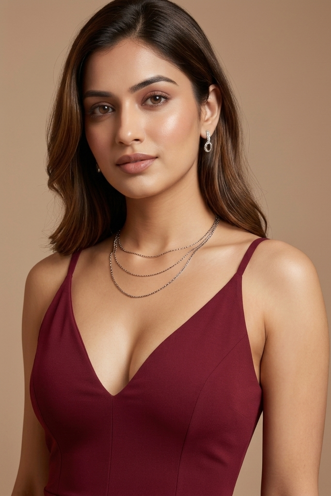 Wine Red Side-Slit Party Dress