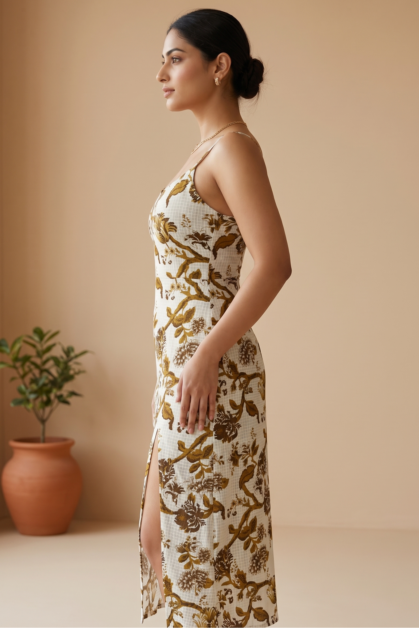 Aurelia Cambric Slit Dress