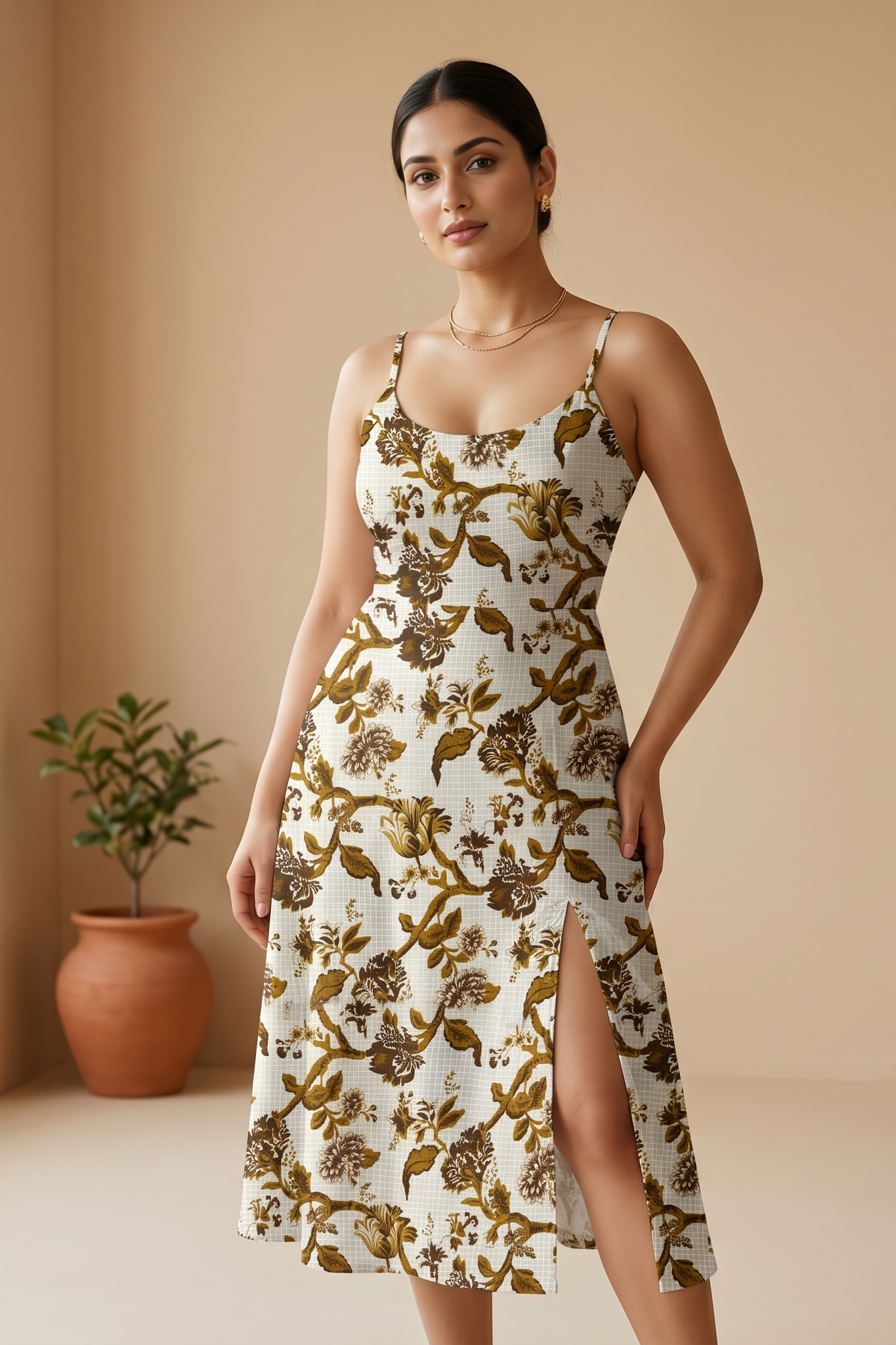 Aurelia Cambric Slit Dress